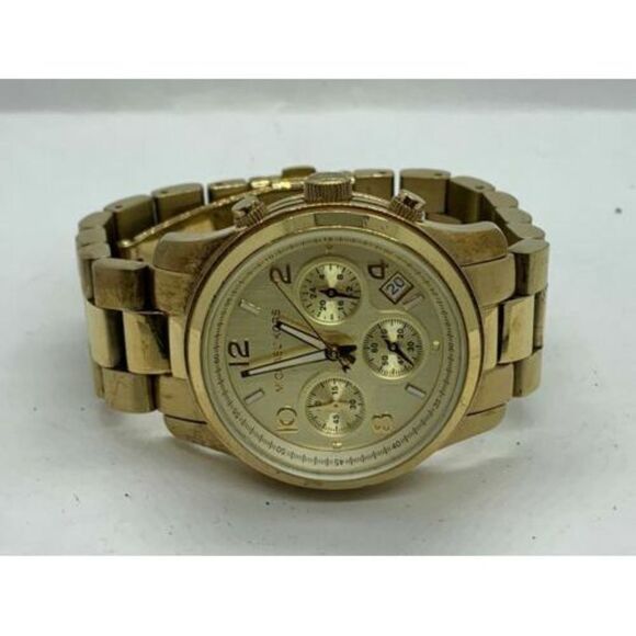 Michael Kors MK5055 Unisex Watch Chronograph Gold Stainless Steel 38mm Case D527 - Picture 5 of 9
